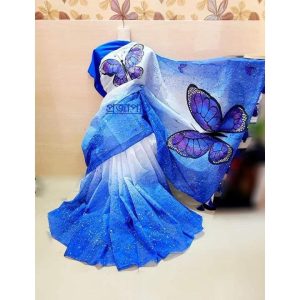 butterfly half silk hand pint saree