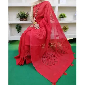 High Quality Fashionable Cutwork Half silk Saree for Women