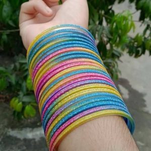 24 pieces Rainbow Bangles/ Churi For Girls/Women Gift Girl