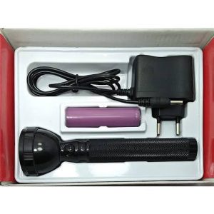 JY SUPER 8970 (RECHARGEABLE LED TORCH) Torch (Black, 15 cm, Rechargeable)